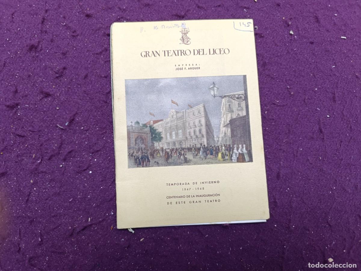 Collectionnisme: Antiguo Programa, Gran Teatro del Liceo, Barcelona, 1948, temporada de invierno, centenario