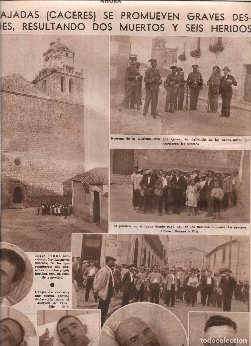 Coleccionismo: A&Ntilde;O 1933 RECORTE PRENSA MIAJADAS CACERES DISTURBIOS DOS MUERTOS HERIDOS VECINOS GUARDIA CIVIL