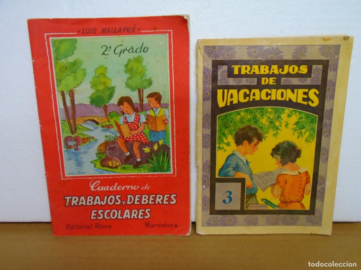 Coleccionismo: ANTIGUOS CUADERNOS DE TRABAJOS Y DEBERES ESCOLARES/EDICIONES ROMA Y CARLES PLA.