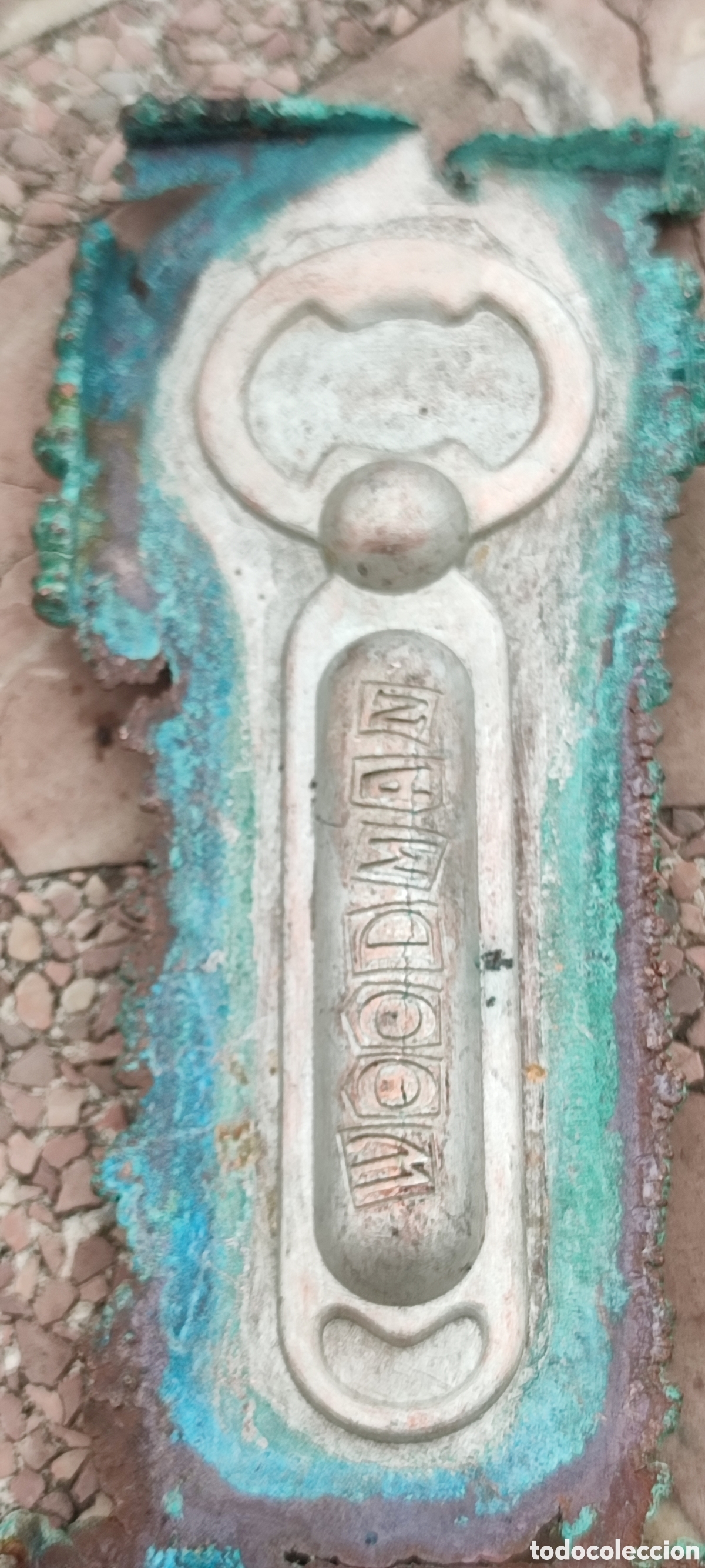 Coleccionismo: Abrebotellas Woodman. Antiguo troquel matriz molde de cobre para fabricar abridores abrebotellas .