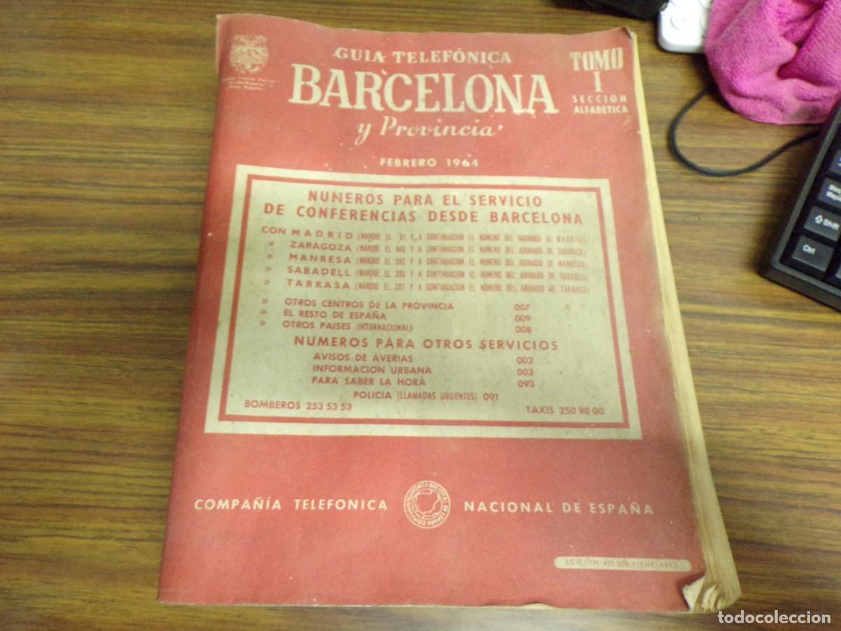 Coleccionismo: ESTAMOS LIQUIDANDO. guia telefonica barcelona y provincia. febrero 1964. tomo I.