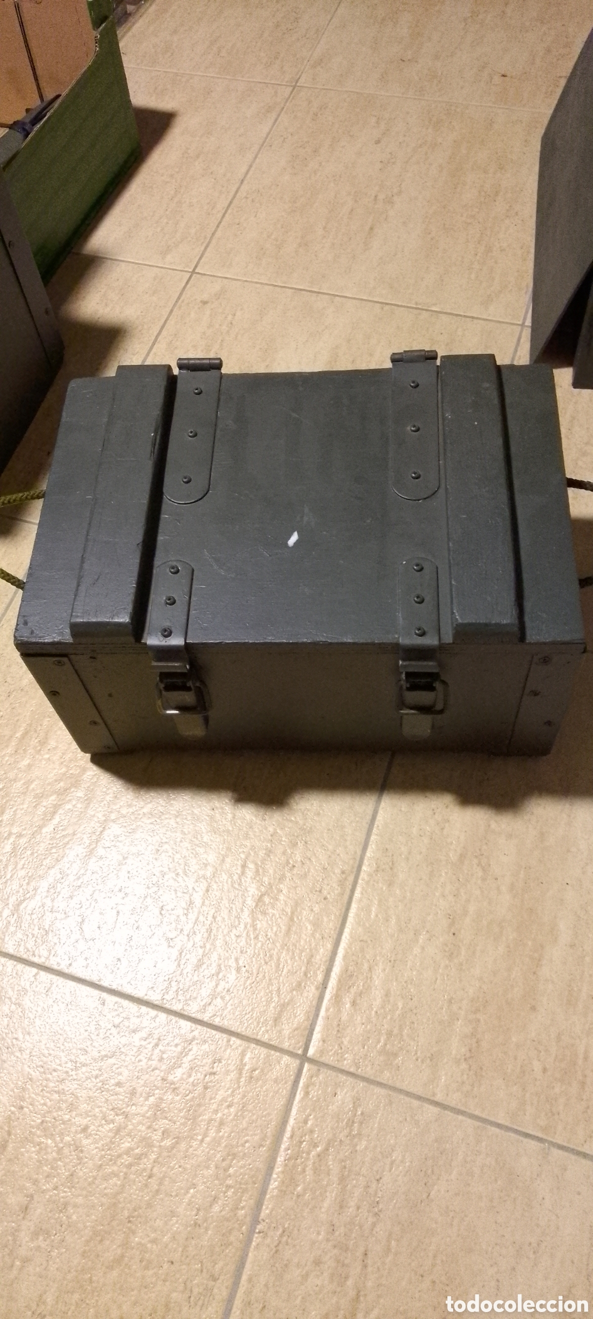 Coleccionismo: Caja de municion militar de madera - Foto 2