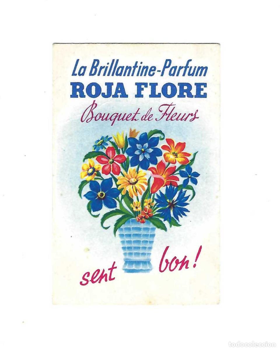 Coleccionismo: TARJETA PUBLICIDAD DE PERFUME- ROJA FLORE. LA BRILLATINE. PARIS. A&Ntilde;OS 40