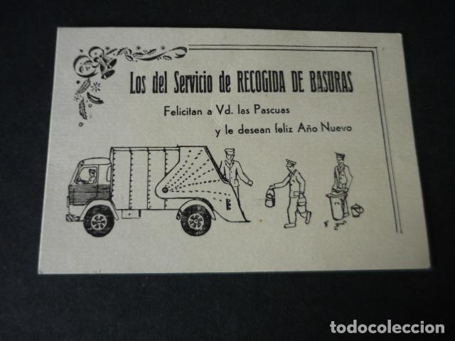 Sammelleidenschaft Papier: FELICITACION NAVIDAD SERVICIO DE RECOGIDA DE BASURAS 6,5 X 9,5 CM