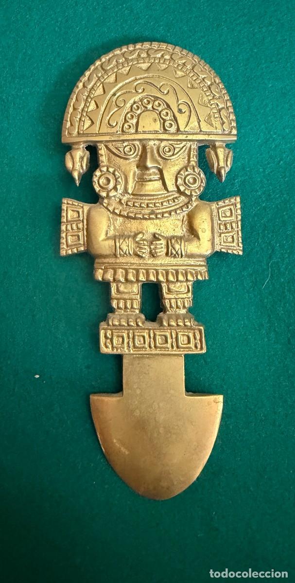 Collecting: P-CUCHILLO TUMI INCA DE PERU CON COLGANTE PARA PARED EN BRONCE
