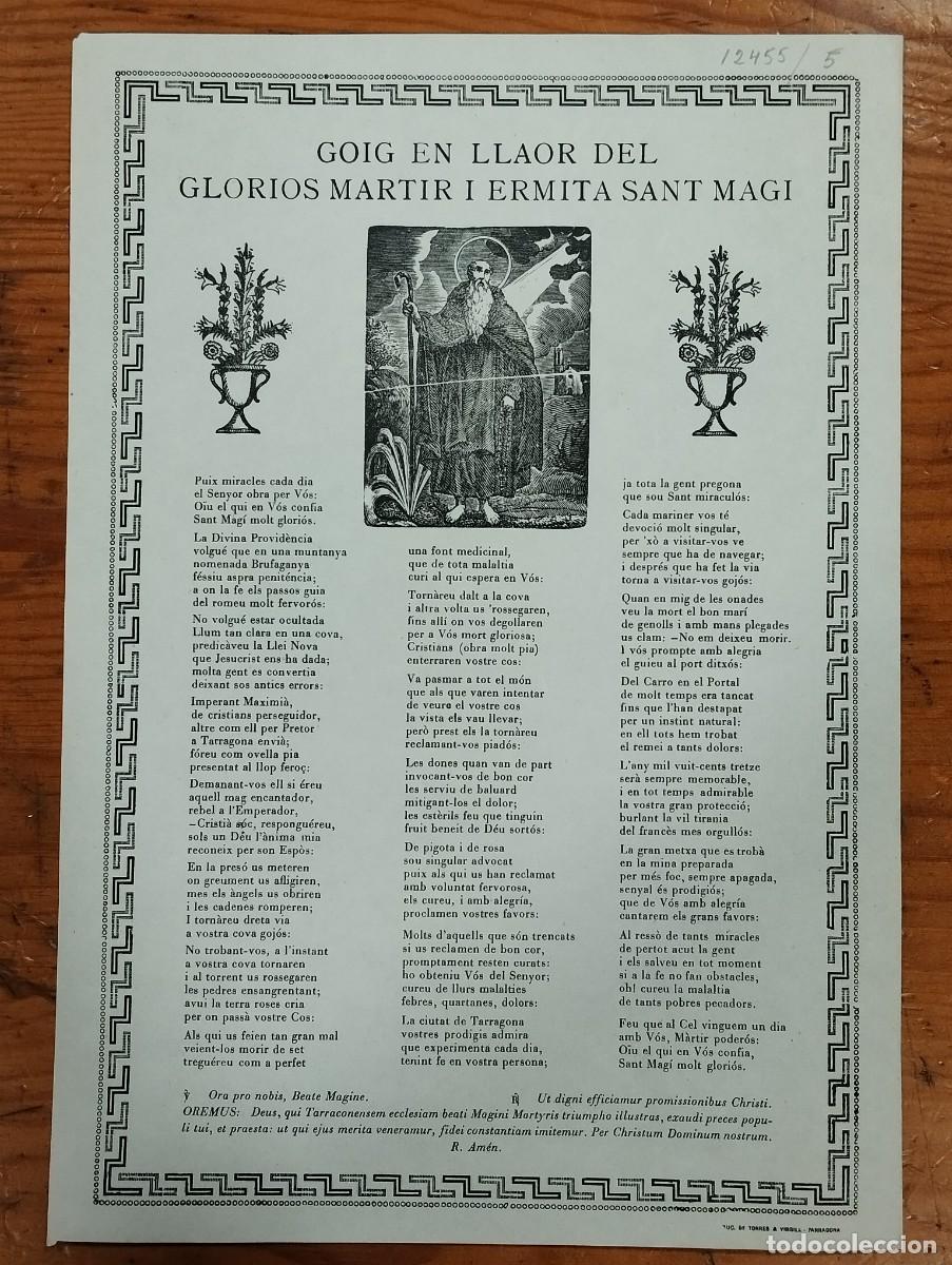 Coleccionismo: GOIGS EN LLOAN&Ccedil;A DEL GLORI&Oacute;S M&Agrave;RTIR I ERMITA SANT MAGI.