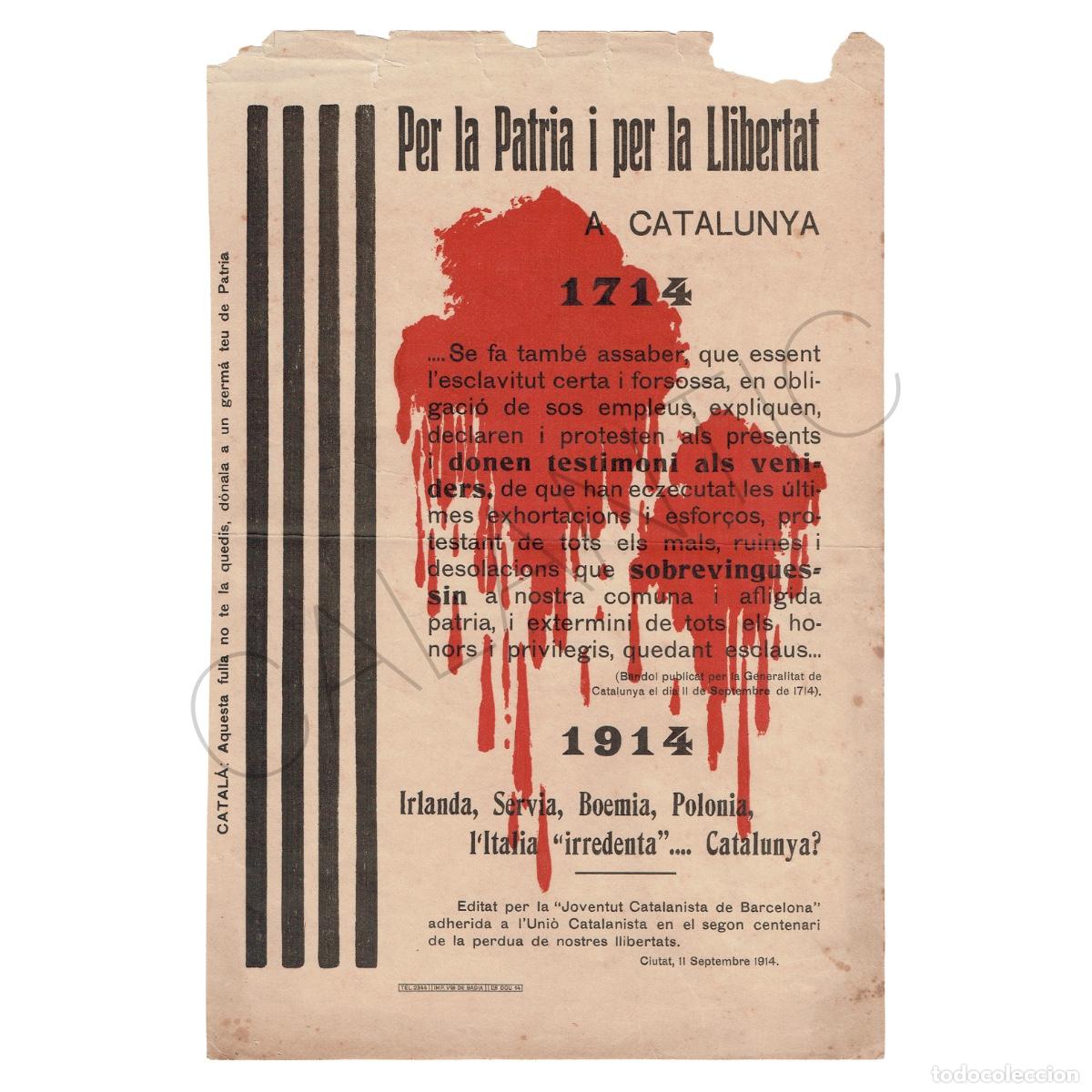 Sammelleidenschaft Papier: Per la Patria i per la Llibertat a Catalunya &ndash; 1714 1914 &ndash; Joventut Catalanista Barcelona