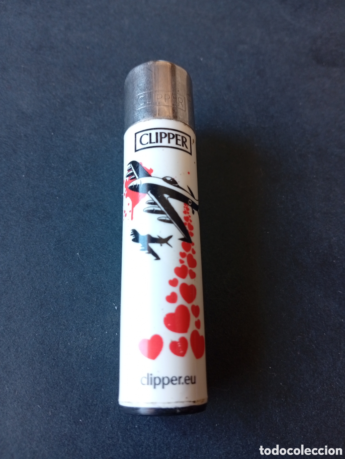Coleccionismo: Mechero Clipper aviones bombardeo de corazones