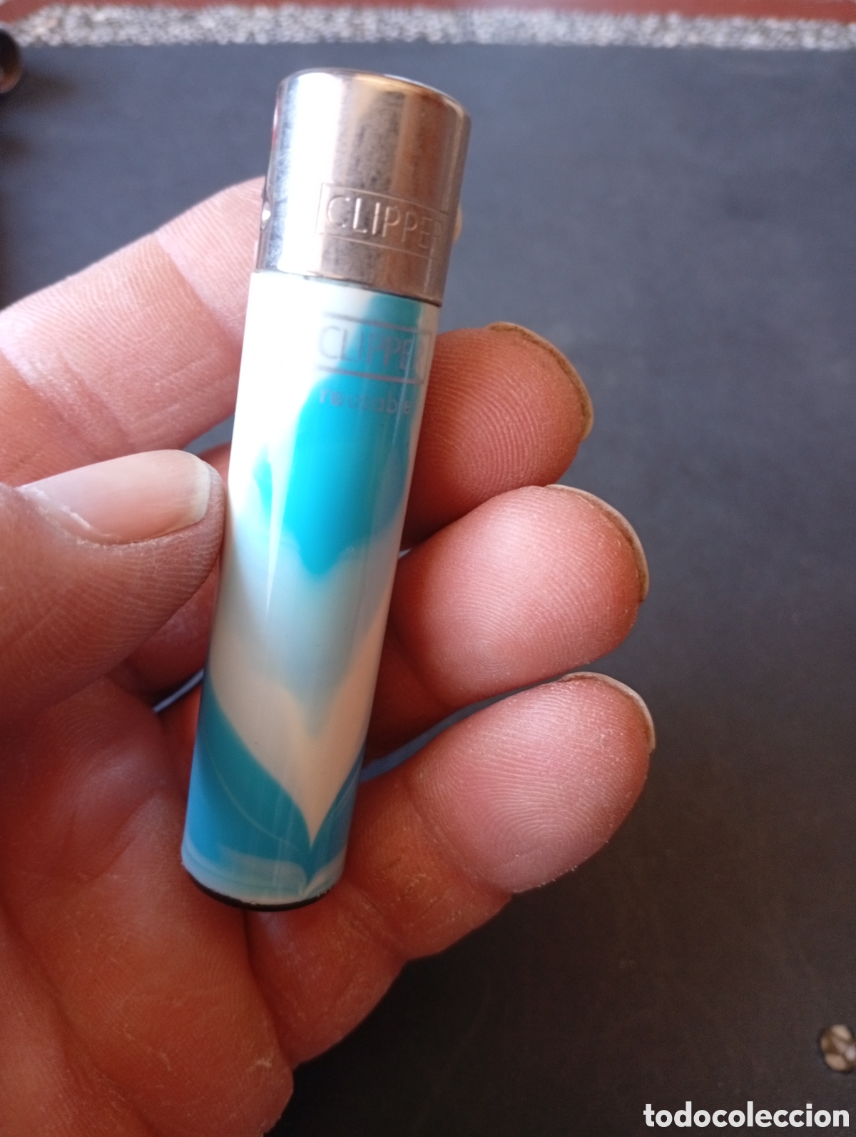 Coleccionismo: Mechero Clipper azul......