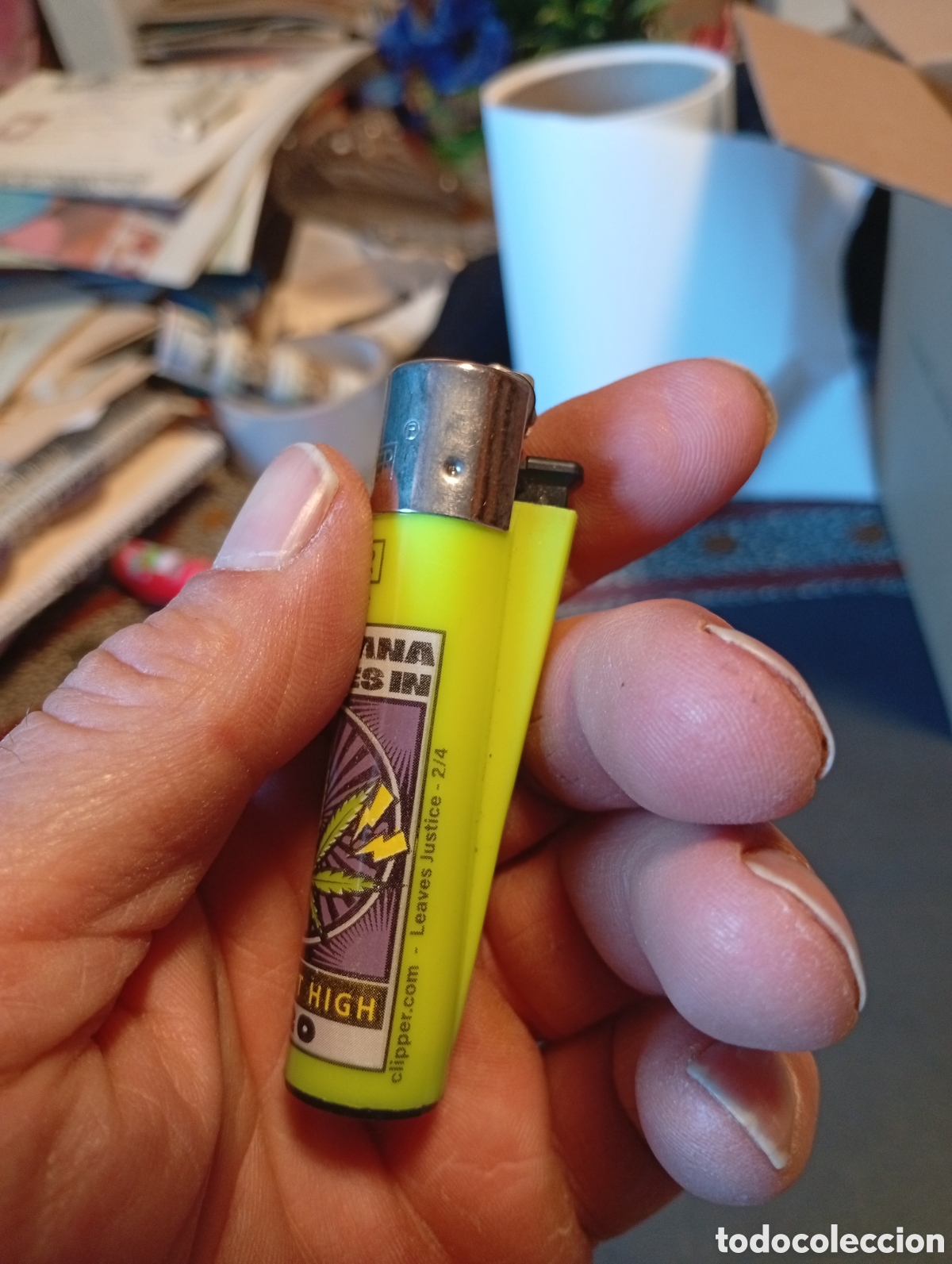 Coleccionismo: Mechero Clipper marihuana - Foto 2