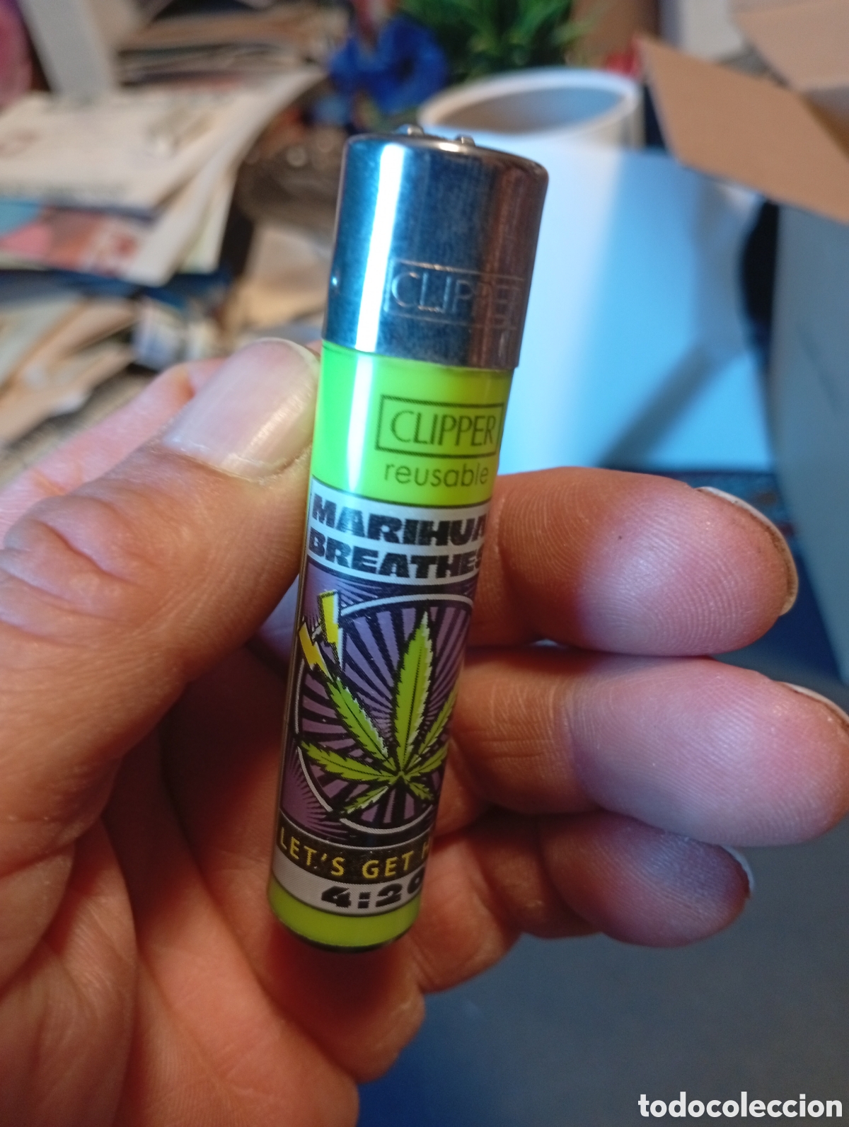 Coleccionismo: Mechero Clipper marihuana