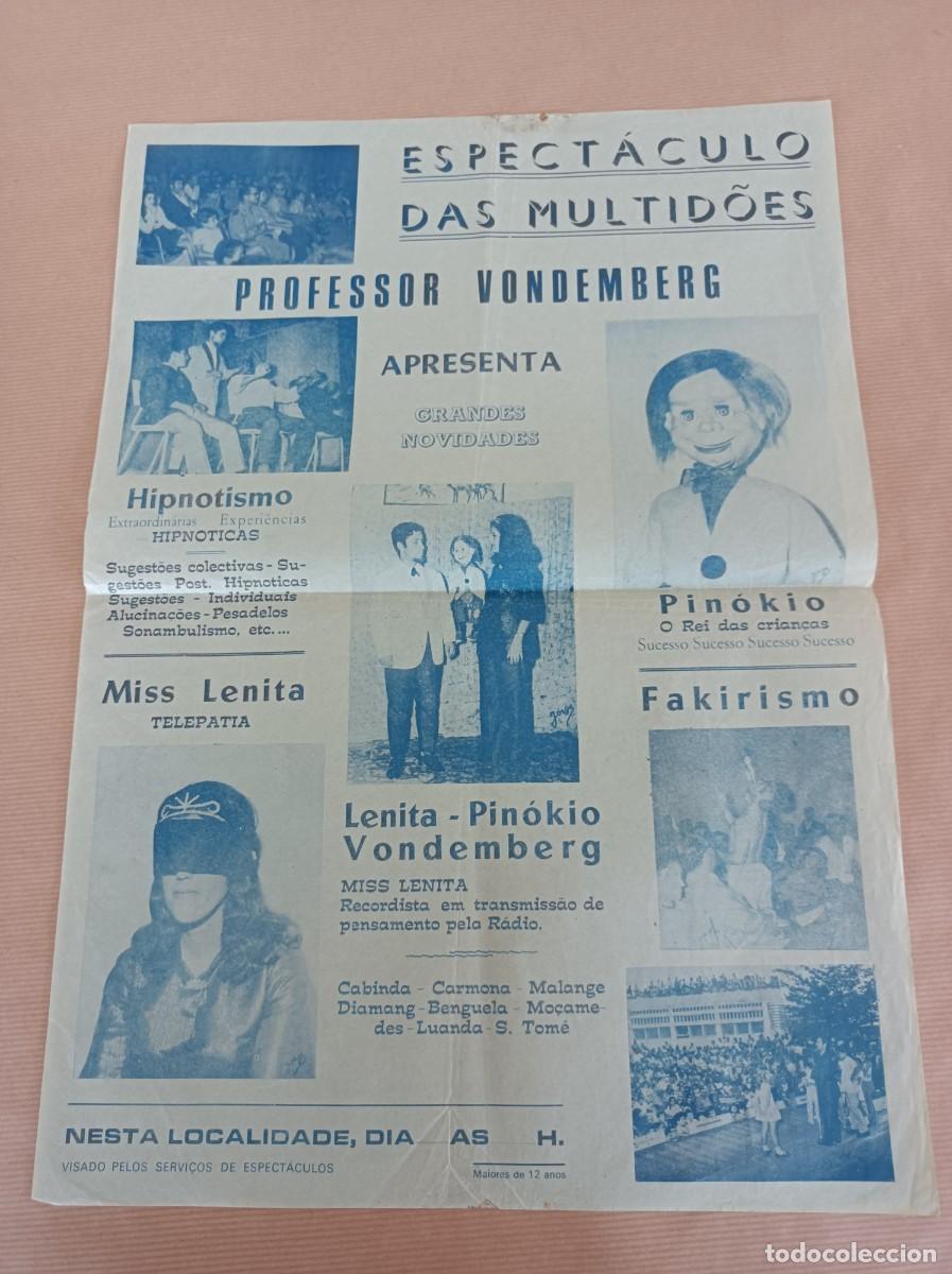 Coleccionismo: ESPECT&Aacute;CULO PROFESSOR VONDEMBERG - PORTUGAL HIPNOTISMO MISS LENITA FAKIRISMO