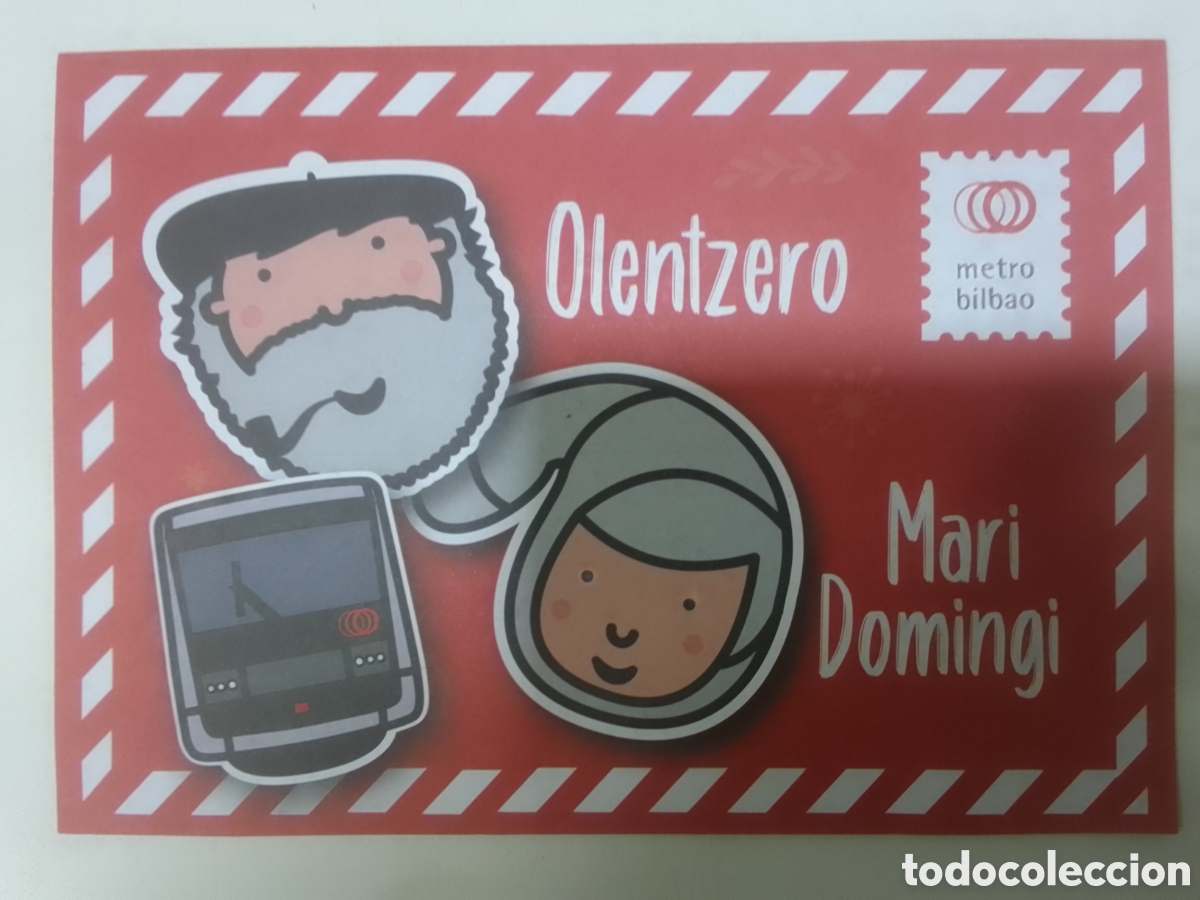Coleccionismo: Carta Olentzero y Mari Domingi metro bilbao.