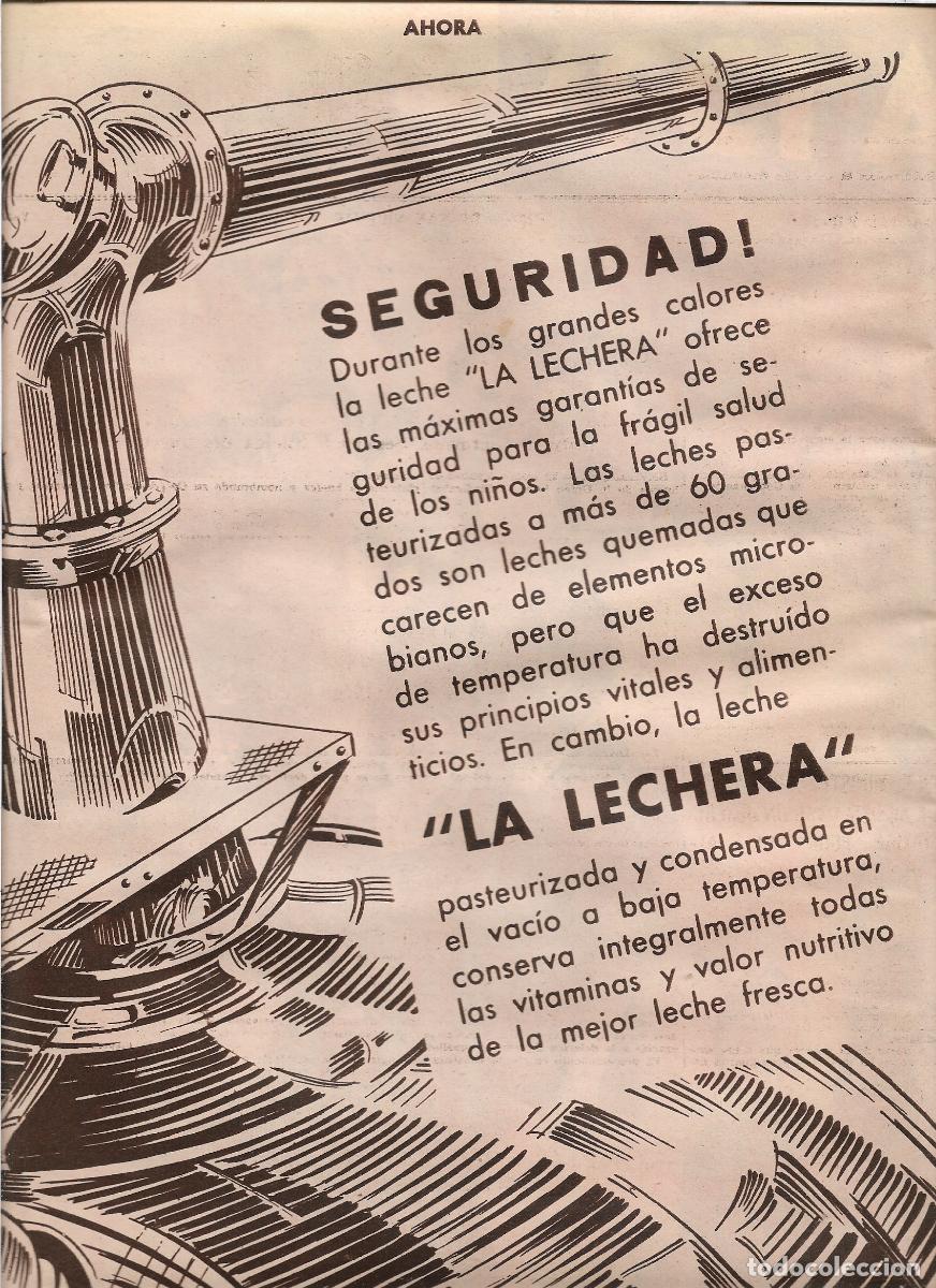 Coleccionismo: A&Ntilde;O 1933 RECORTE PRENSA PUBLICIDAD LA LECHERA LECHE PASTEURIZADA CONDENSADA