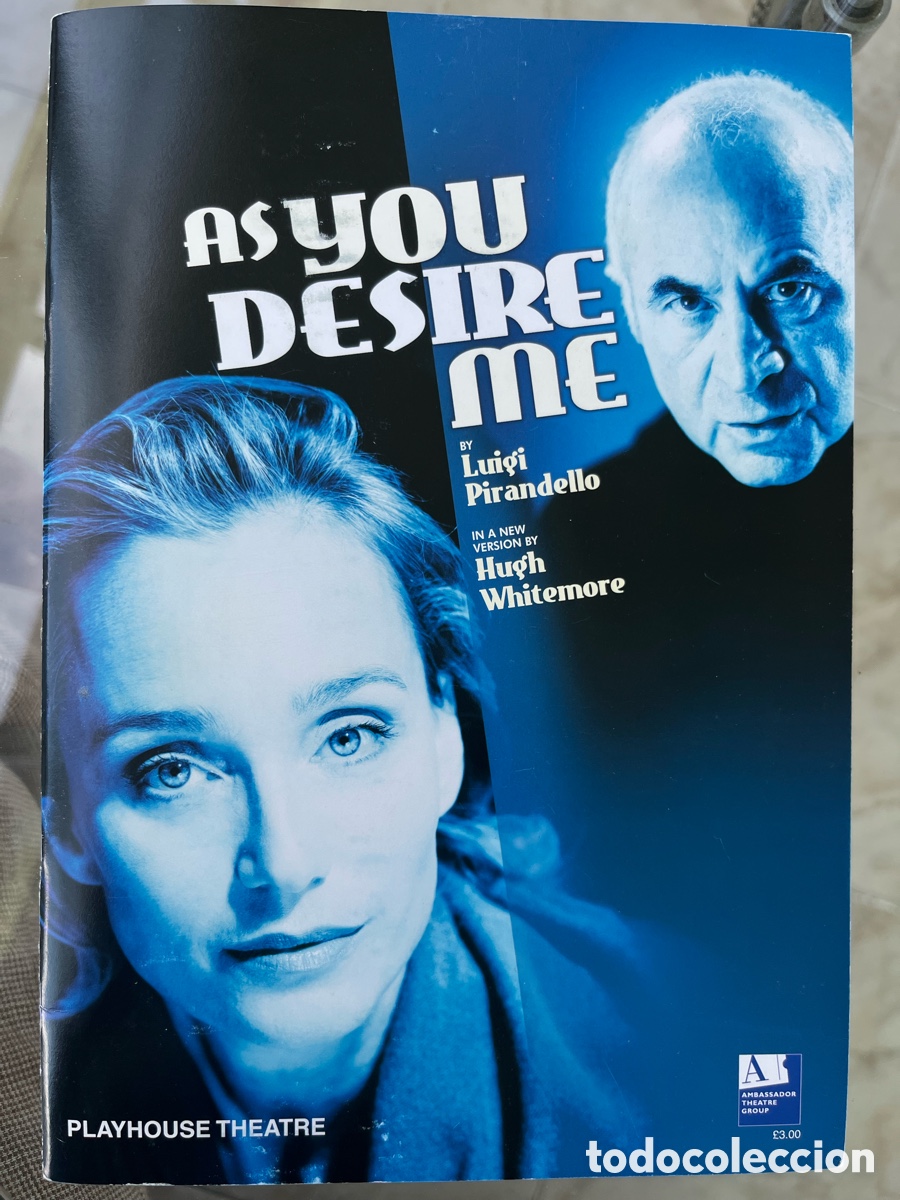 Coleccionismo: Programa teatro &ldquo;As you desire me&rdquo;