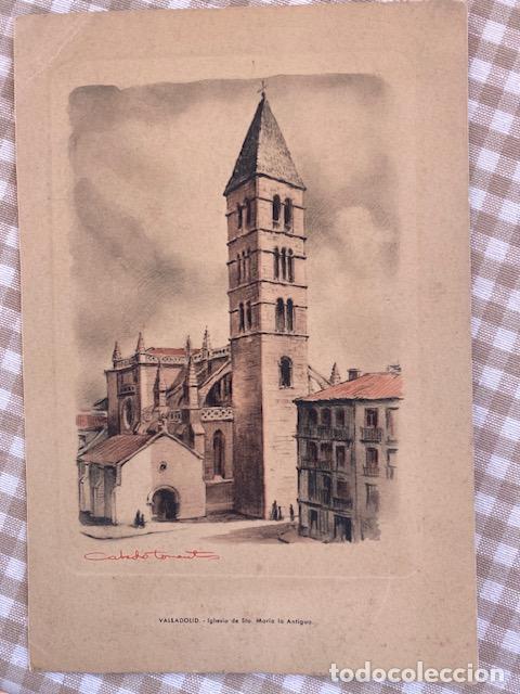 Coleccionismo: Valladolid. Iglesia de Sta Maria la Antigua. Lamina de 17 x 11.50 cm.