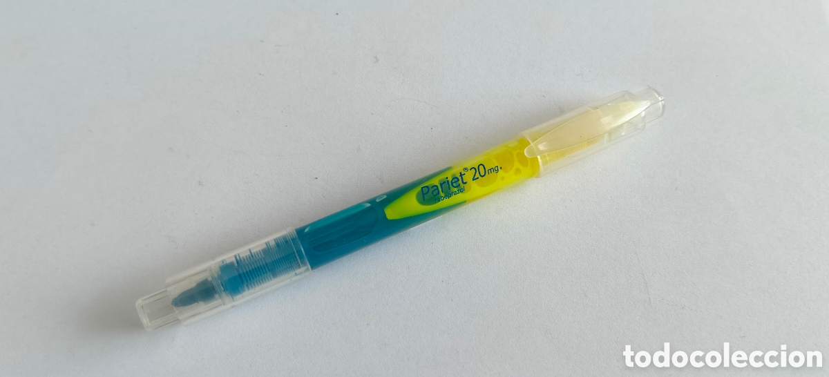 Coleccionismo: BOLIGRAFO ROTULADOR PUBLICITARIO FARMACIA MEDICAMENTOS PARIET 20mg. (Pinta en dos Colores)