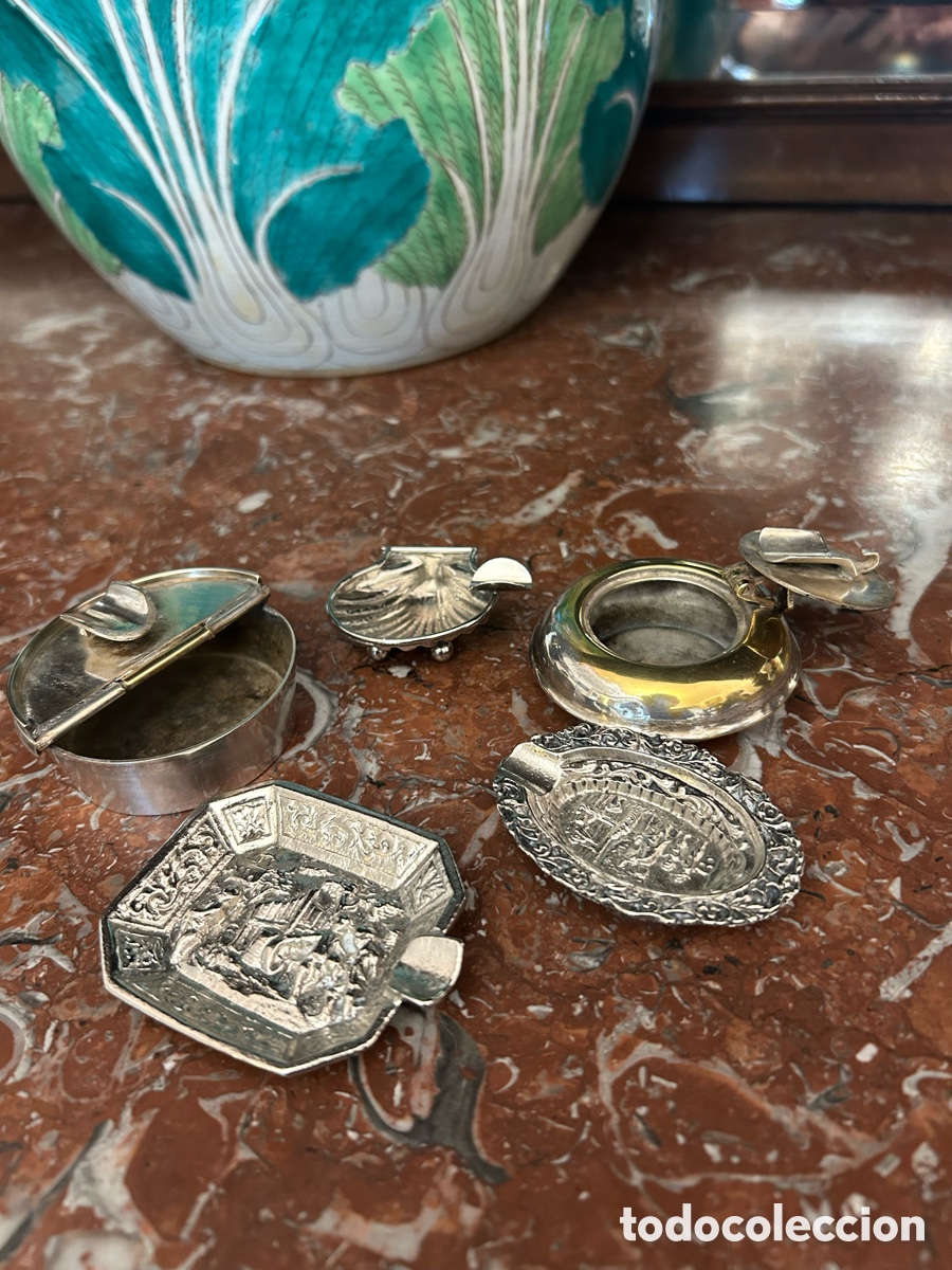 Sammeln: Ceniceros de alpaca y metal en miniatura