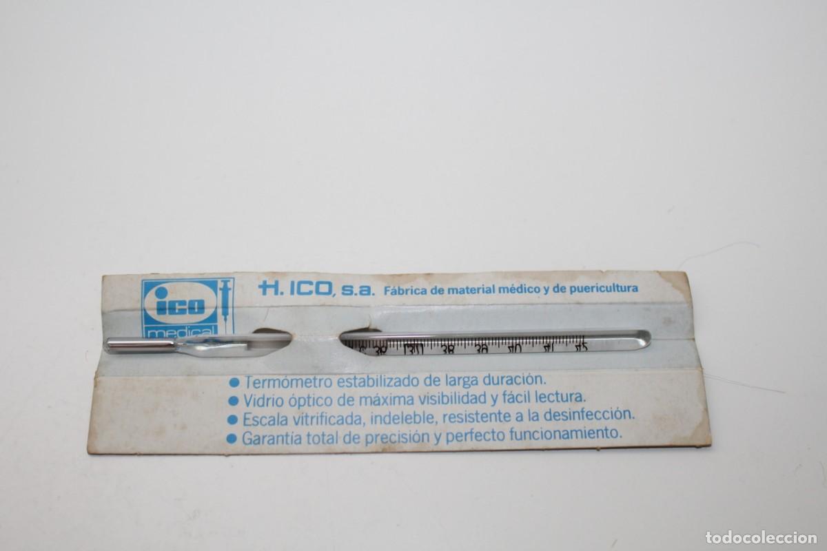 Coleccionismo: ANTIGUO TERMOMETRO CLINICO MARCA ICO CON EMBALAJE DE ORIGEN
