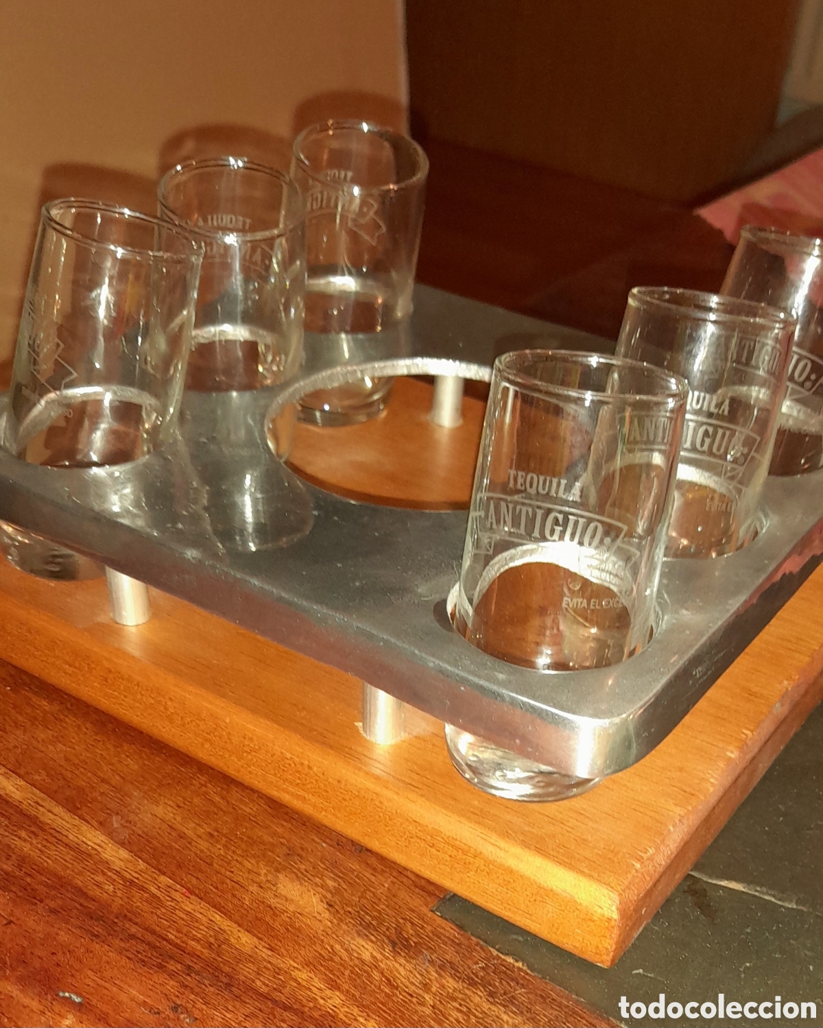 Coleccionismo: Soporte tequila con 6 chupitos - Foto 3