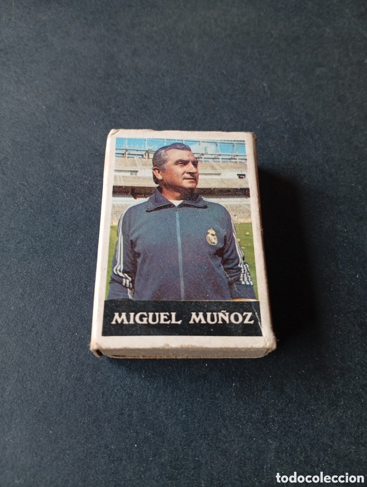 Coleccionismo: Caja de cerillas futbol Real Madrid, Miguel Mu&ntilde;oz entrenador