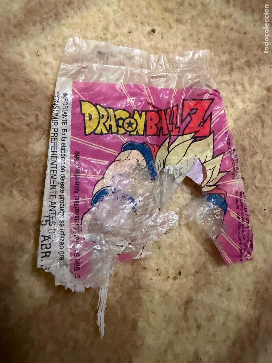 Coleccionismo: Parte de envoltorio pastelito drag&oacute;n ball