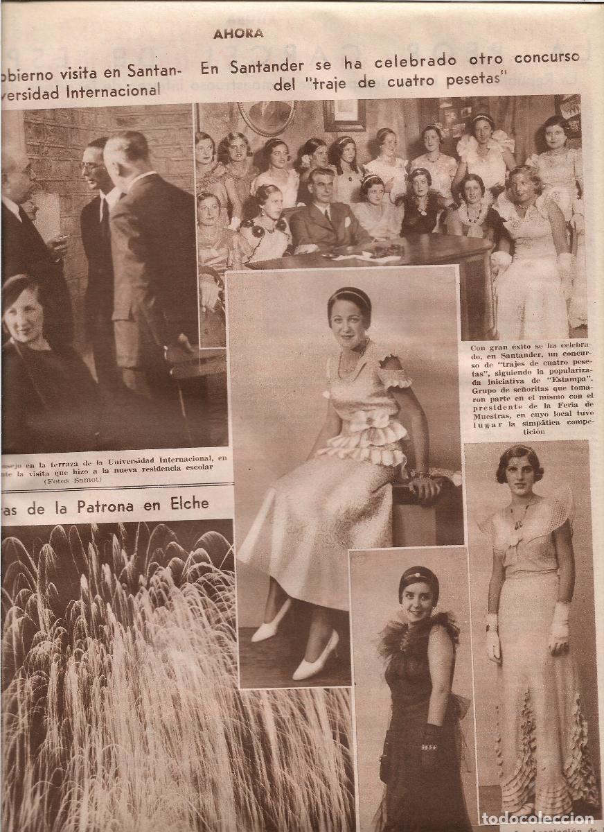 Coleccionismo: A&Ntilde;O 1933 RECORTE PRENSA SANTANDER CONCURSO TRAJE CUATRO PESETAS SE&Ntilde;ORITAS ASPIRANTES