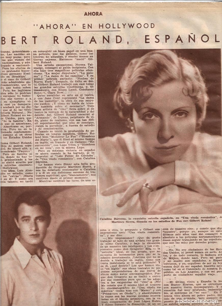 Coleccionismo: A&Ntilde;O 1933 HOLLYWOOD CINE ACTOR LUIS ALONSO GILBERT ROLAND CATALINA BARCENA UNA VIUDA ROMANTICA FILM