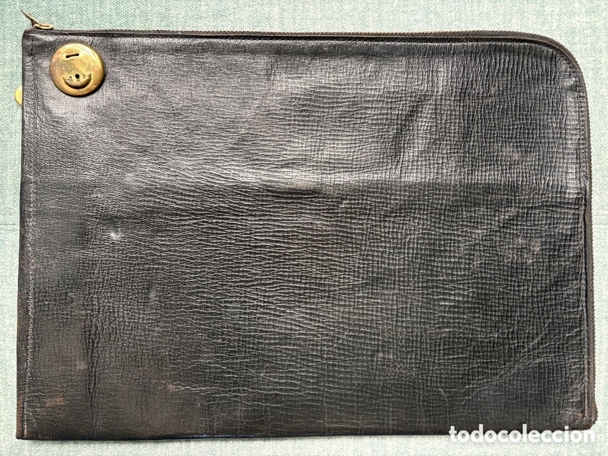 Sammeln: (L736) PORTADOCUMENTOS / PORTAFOLIOS - CARTERA PLANA VINTAGE. PIEL NEGRA. A&Ntilde;OS 60