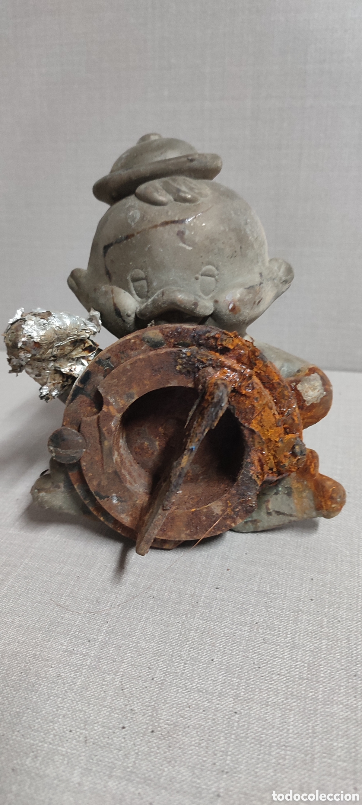 Collecting: Antiguo molde matriz de n&iacute;quel para fabricaci&oacute;n mu&ntilde;ecos de goma. Patito marinero, pato de goma.