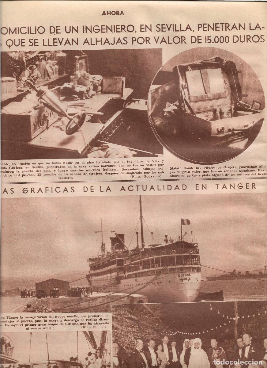 Coleccionismo: A&Ntilde;O 1933 RECORTE PRENSA TANGER INAUGURACION NUEVO MUELLE DEL PUERTO BUQUE EMBARCO AUTOMOVILES