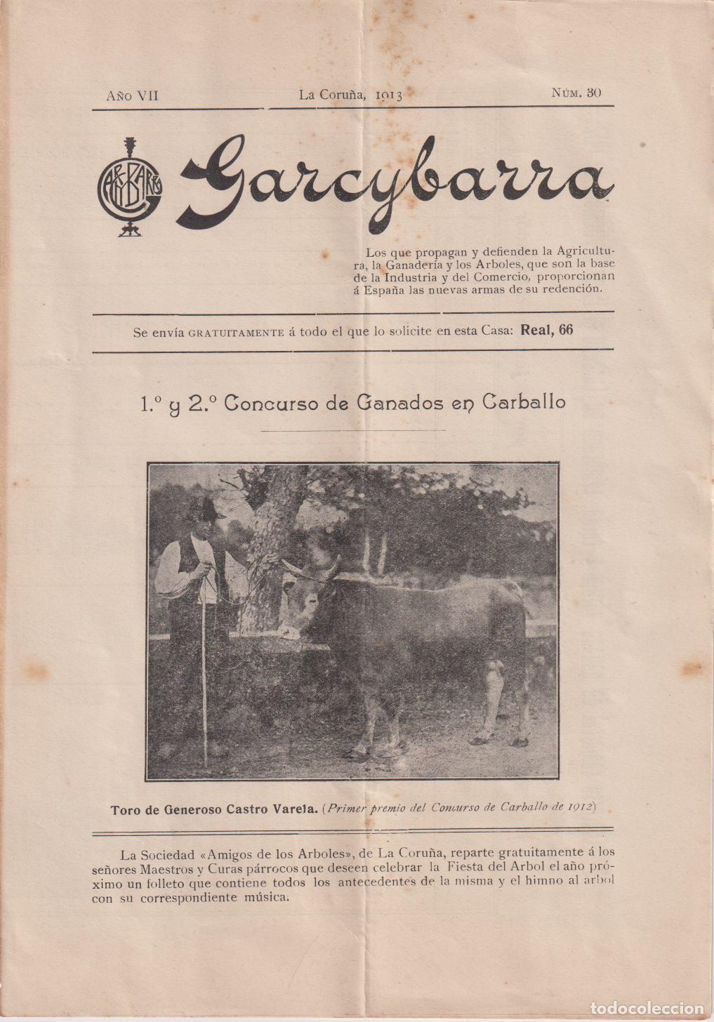 Coleccionismo: GARCYBARRA - D&Iacute;PTICO - LA CORU&Ntilde;A 1913 - A&Ntilde;O VII - N&ordm;30 - CARBALLO - JUAN ROF CODINA