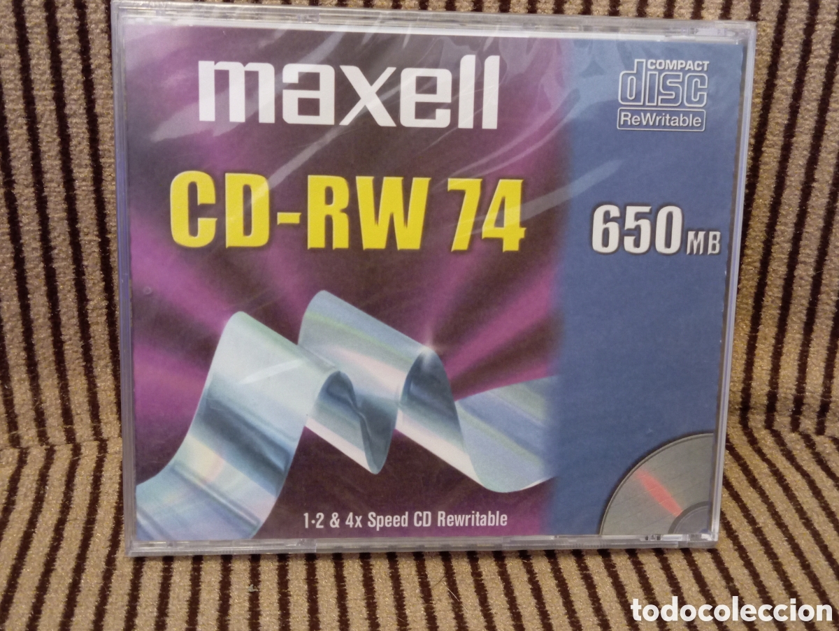 Coleccionismo: Disco Maxell CD-RW 74 (650 MB / 74 Min). Nuevo y precintado.