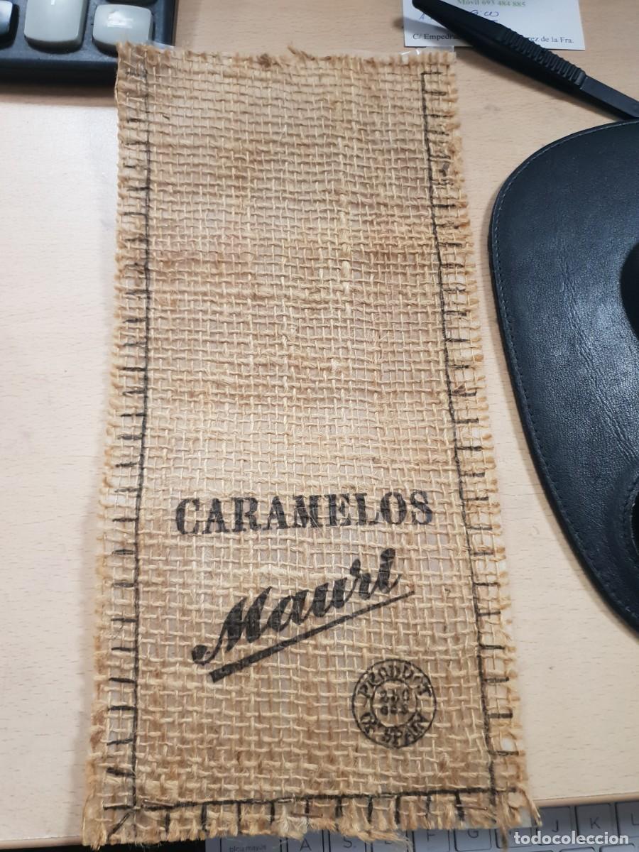 Coleccionismo: Bolsa caramelos mauri tela de saco