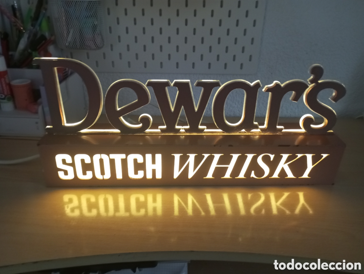 Coleccionismo: EXPOSITOR CARTEL LUMINOSO LUZ SCOTCH WHISKY DEWAR'S FUNCIONA