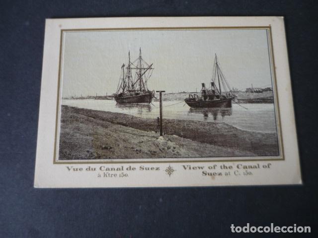 Sammelleidenschaft Papier: CANAL DE SUEZ TARJETA CROMOLITOGRAFIA SIGLO XIX 9,5 X 13,5 CM