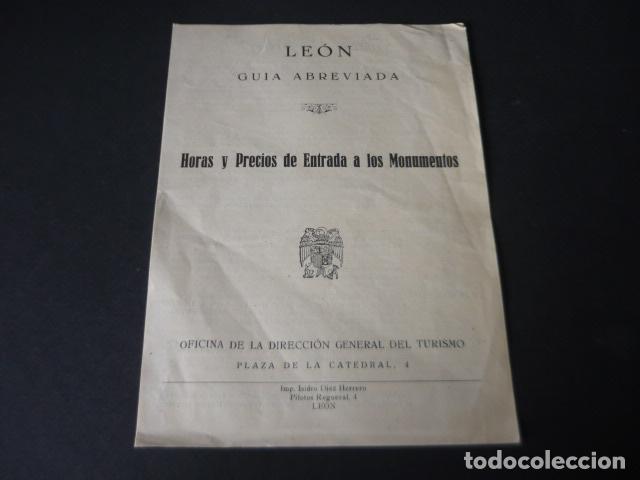 Collecting paper: LEON GUIA ABREVIADA HORAS Y PRECIOS DE ENTRADA A LOS MONUMENTOS DIPTICO