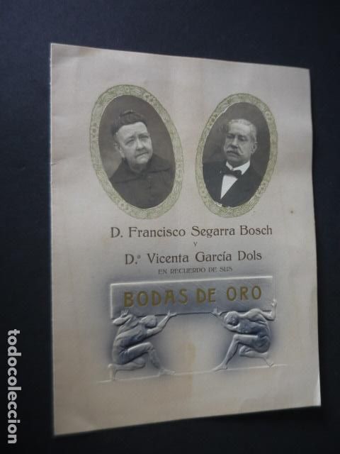 Collecting paper: CASTELLON 1917 DIPTICO RECUERDO BODAS DE ORO 17 X 22 CM