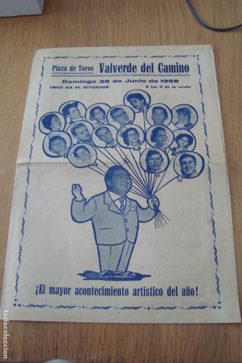 Coleccionismo: ESPECTACULO VALVERDE DEL CAMINO 1958. MAGO SAMIR. RAFAEL SANTISTEBAN. MANUEL NAVARRO. PEPE DA ROSA.