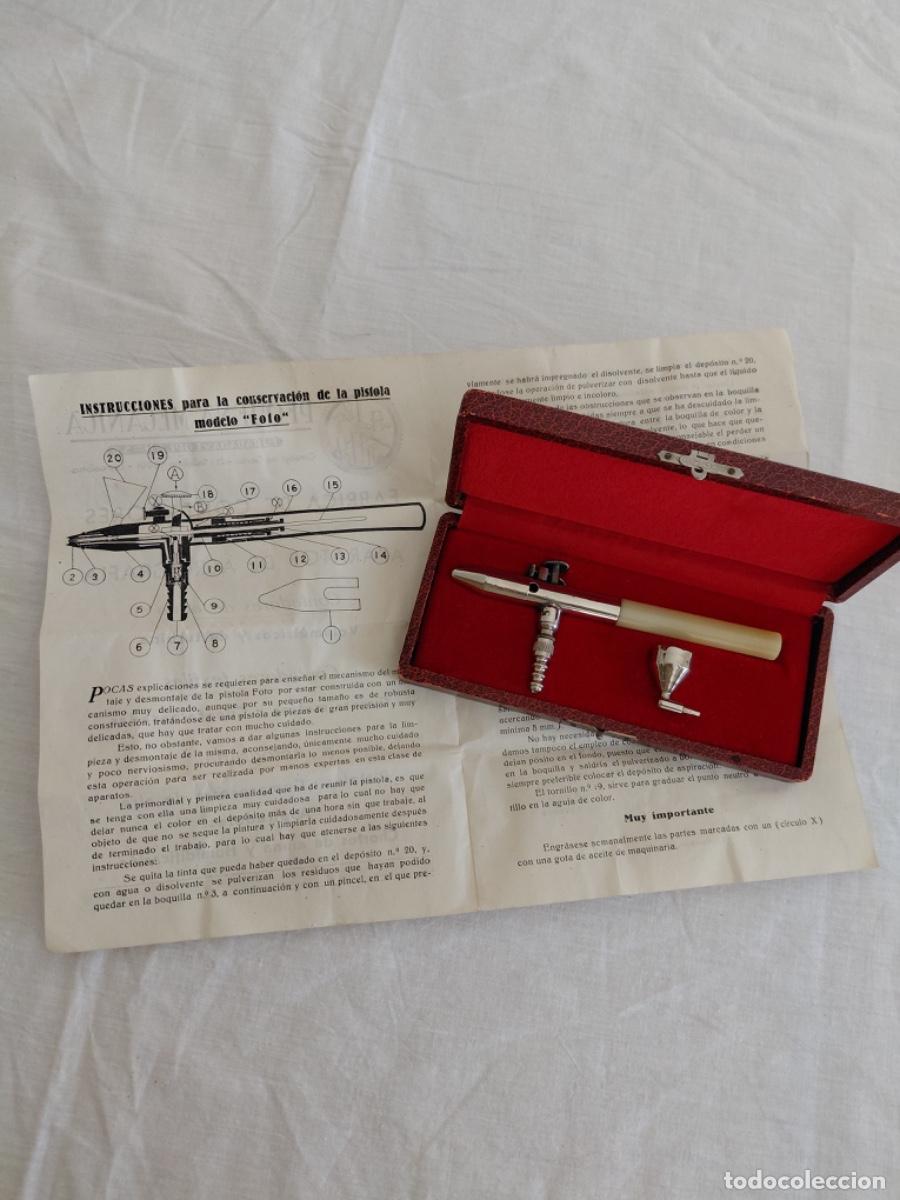 Coleccionismo: Antiguo aer&oacute;grafo en estuche con instrucciones
