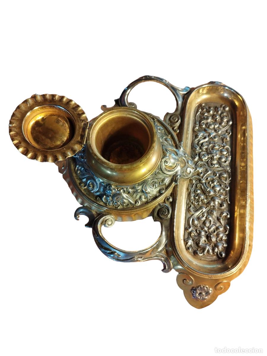 Colecionismo: ELEGANTE ESCRIBAN&Iacute;A - BRONCE PLATEADO
