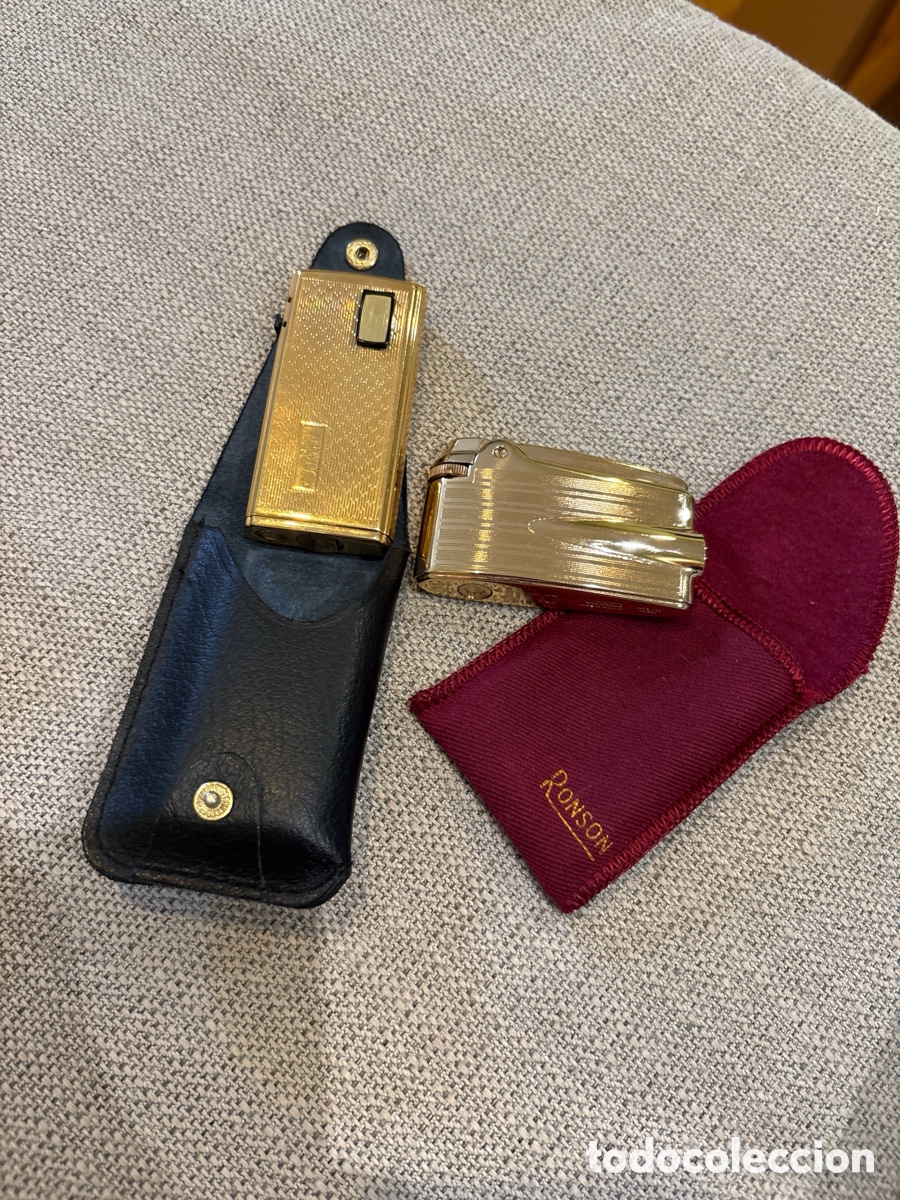 Coleccionismo: Lote 2 Encendedores Ronson Varaflame (Classic y Electronic) + Fundas