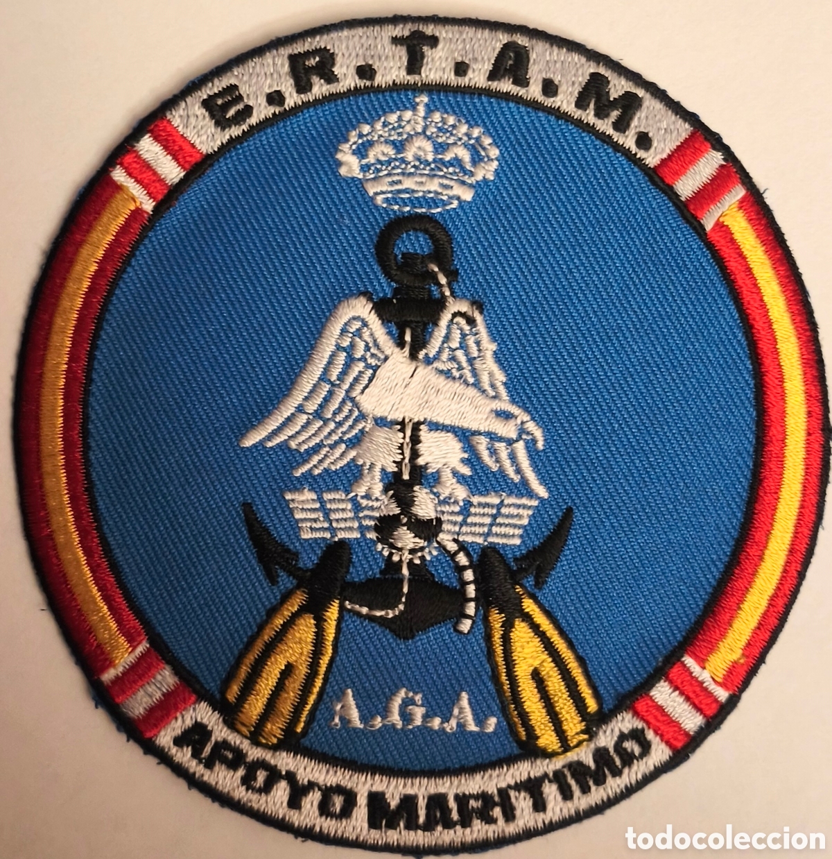 Coleccionismo: PARCHE EMBLEMA DE BRAZO BORDADO A COLOR E.R.T.A.M. APOYO MAR&Iacute;TIMO A.G.A.