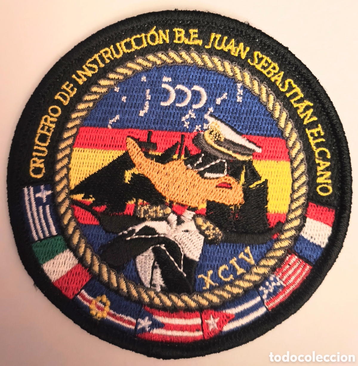 Coleccionismo: PARCHE EMBLEMA DE BRAZO BORDADO A COLOR CON VELCRO CRUCERO DE INSTRUCCI&Oacute;N B.E. JUAN SEBASTI&Aacute;N ELCANO