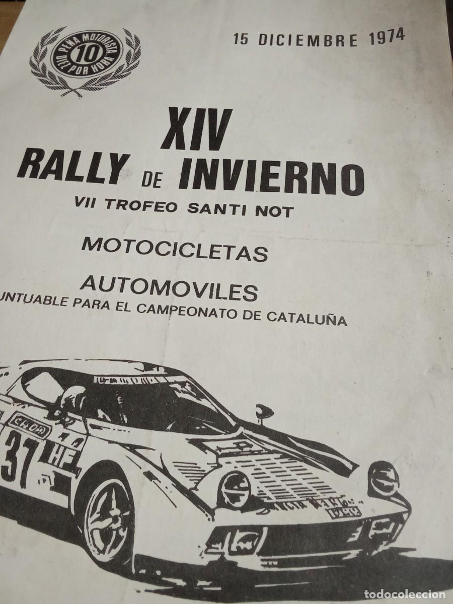 Coleccionismo: XIV Rally de Invierno.1974.VII Trofeo Santi Not.