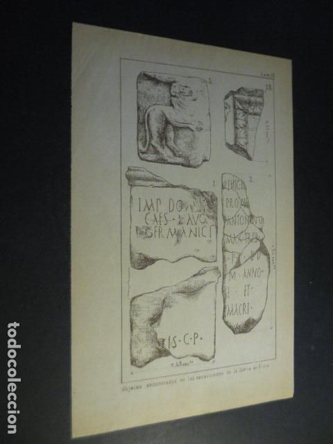 Coleccionismo: SIERRA ELVIRA GRANADA EXCAVACIONES ARQUEOLOGICAS OBJETOS HALLADOS ANTIGUA LAMINA HACIA 1900 16X24 CM