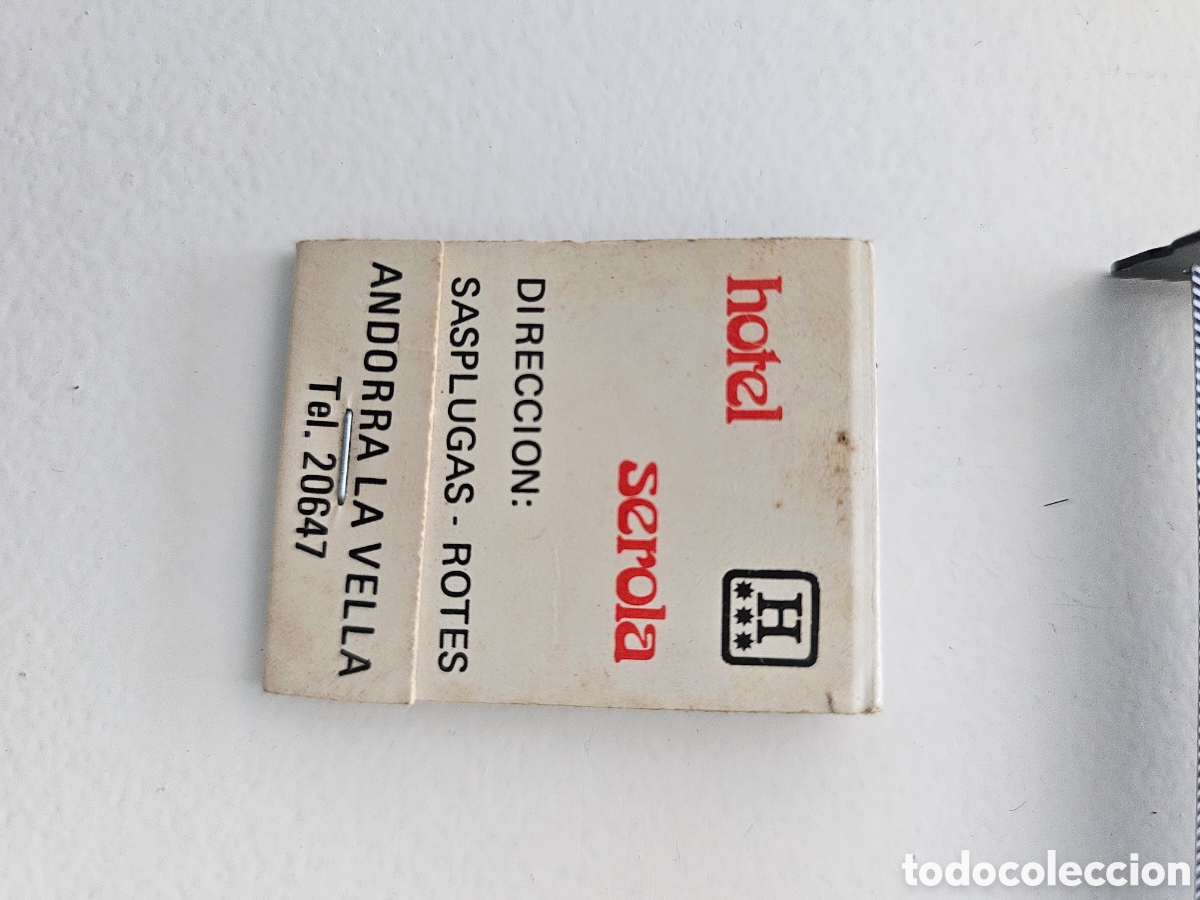 Coleccionismo: &Uacute;nica en Todocolecci&oacute;n Caja cerillas del Hotel Serola Andorra la Vella Sasplugas Rotes 1960s 1970s