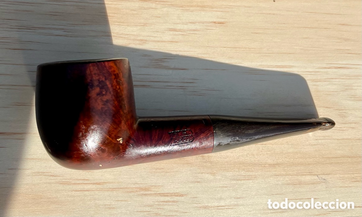 Coleccionismo: Pipa ES BREZO cl&aacute;sica recta con boquilla de asta &ndash; Restaurada e Higienizada