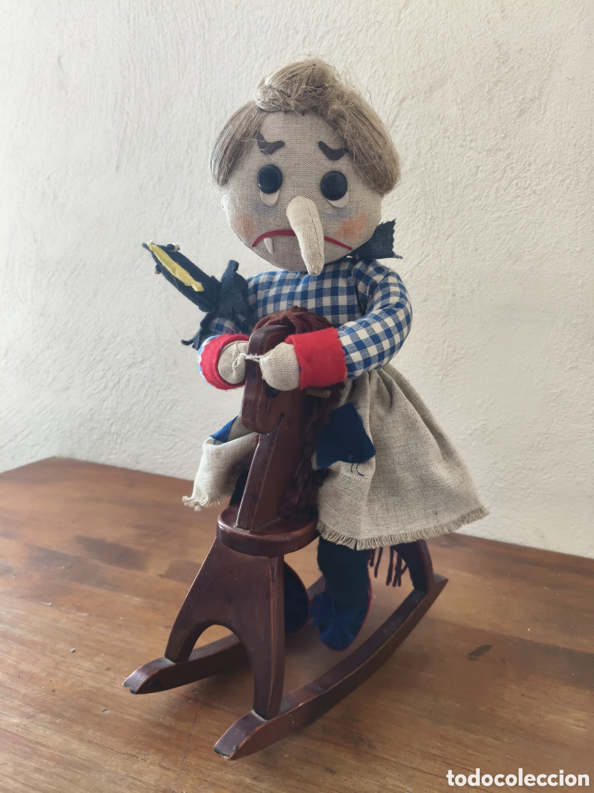 Coleccionismo: Bruja mu&ntilde;eca de trapo artesanal 40 cm