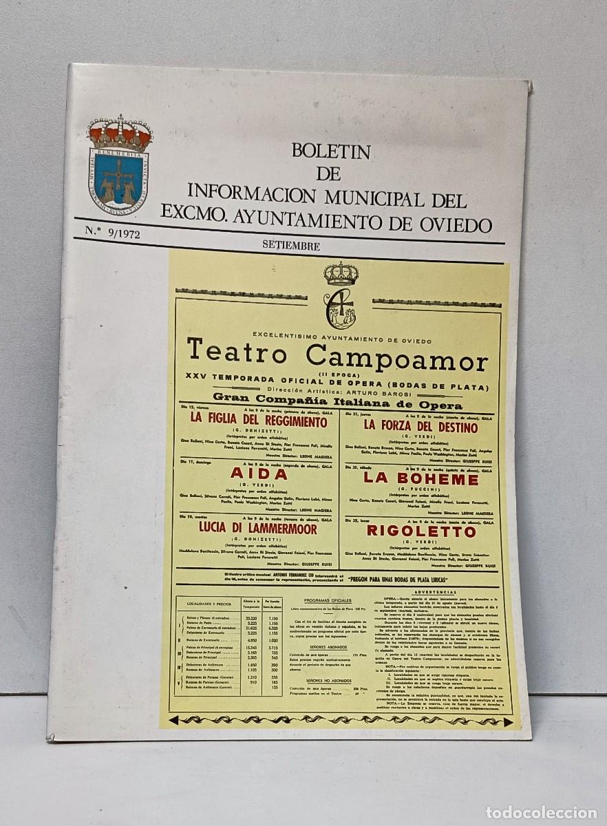 Coleccionismo: &Oacute;pera de Oviedo (1948-1972)-Teatro Campoamor BODAS PLATA 1972. B.de I. M. del Ayto. de Oviedo